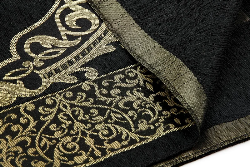 ايهفان Ihvan Luxury Ottoman Chenille Prayer Mat Rosary Gift Black