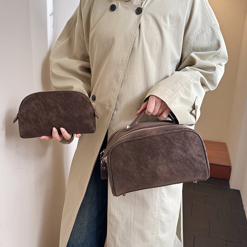 2026 Retro Cosmetic Bag with Large Capacity and Detachable Sub-bag - Image 4