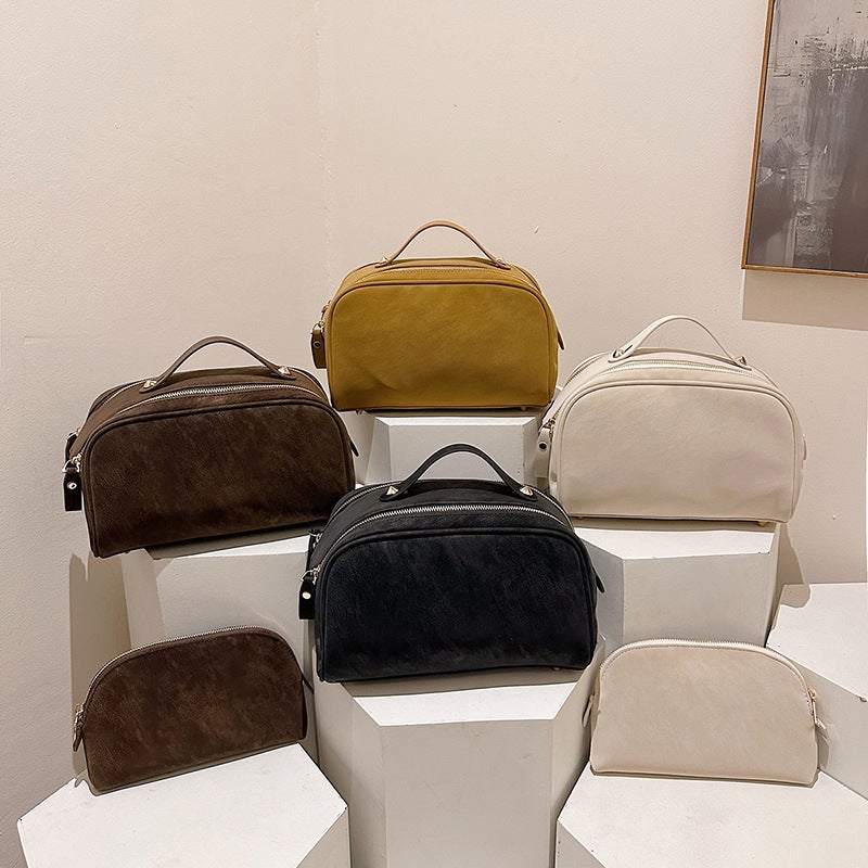 2026 Retro Cosmetic Bag with Large Capacity and Detachable Sub-bag - Image 3