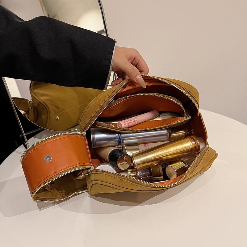 2026 Retro Cosmetic Bag with Large Capacity and Detachable Sub-bag - Image 2