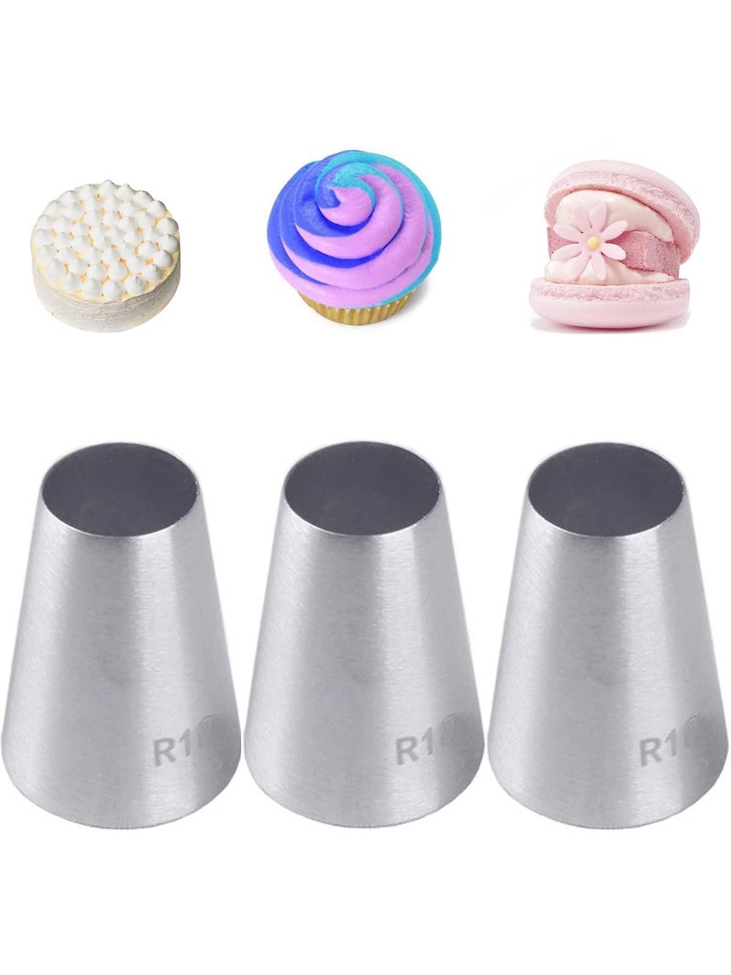 Extra Large Round Icing Tips R18LBig Round Piping Tips for MacaronsDollopCannoliCake Cupcake Cookies Dessert Cream Frosting Filling3 Pcs