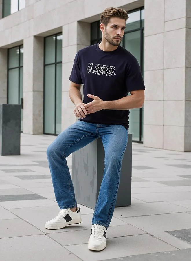 Emperor Emperor Print T-shirt with Crew Neck