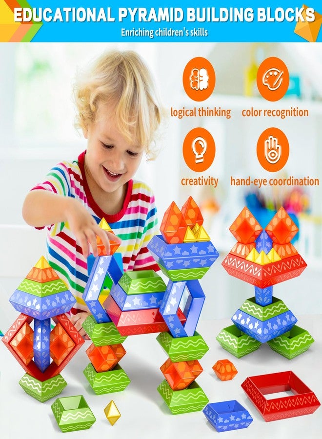 Doloowee Stacking Toys Building Blocks for Toddler,60 PCS Montessori Toys Blocks Preschool Learning Activities Stem for Boys Girls Gifts Christmas Stocking Stuffers - Image 2
