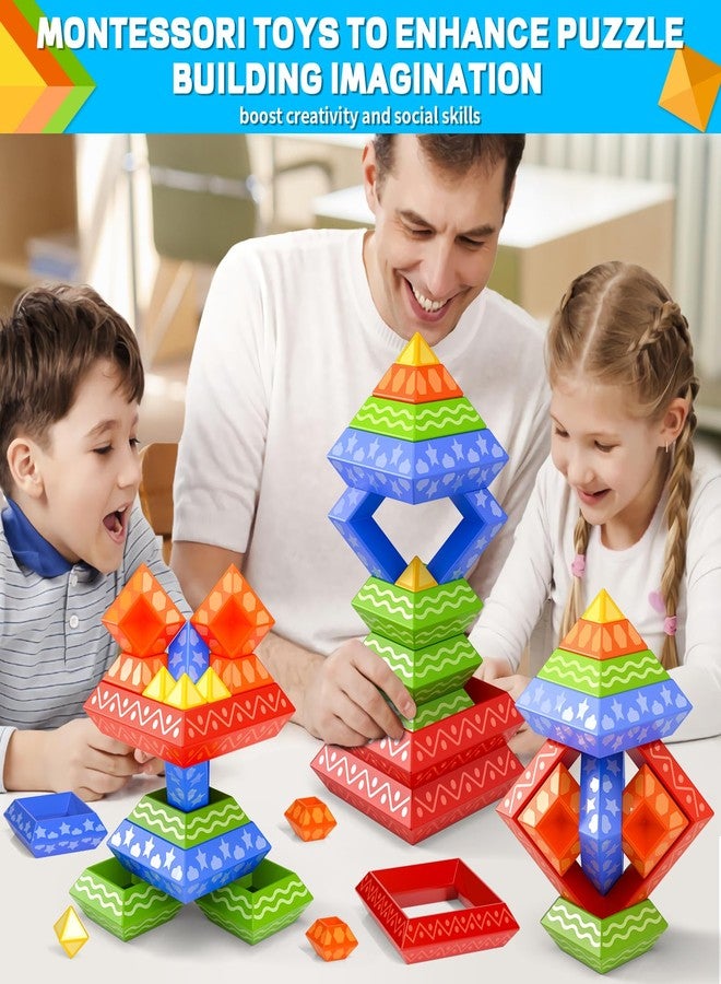 Doloowee Stacking Toys Building Blocks for Toddler,60 PCS Montessori Toys Blocks Preschool Learning Activities Stem for Boys Girls Gifts Christmas Stocking Stuffers - Image 3