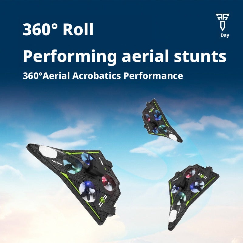 Remote Control Foam Airplane Drone Stunt Roll Fighter Quadcopter - Image 2