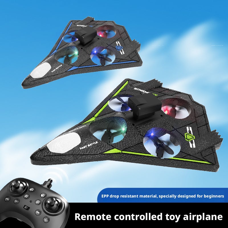 Remote Control Foam Airplane Drone Stunt Roll Fighter Quadcopter - Image 1