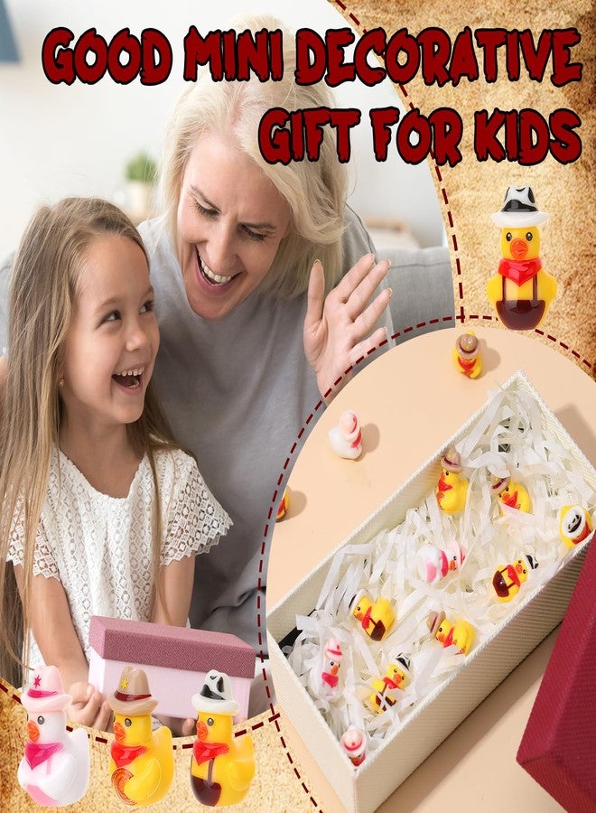 GGSTDDUP 96 Pcs Mini Resin Ducks, Miniature Cowboy Ducks Mini Cowboy Duck Figurines for Kids Baby Shower DIY Cake Decoration Ornaments Crafts Moss Landscape - Image 4