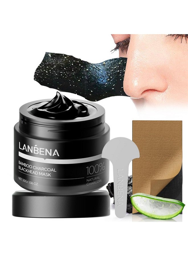 لان بينا قناع إزالة الرؤوس السوداء بالفحم الخيزراني المُحسّن 2.0 من LANBENA، 60 شريطًا للأنف، قناع قابل للتقشير، منظف للمسام والرؤوس البيضاء، منظف للأنف بنكهة الفراولة، تنظيف عميق لجميع أنواع البشرة، 30 جم/1.05 أونصة - Image 1