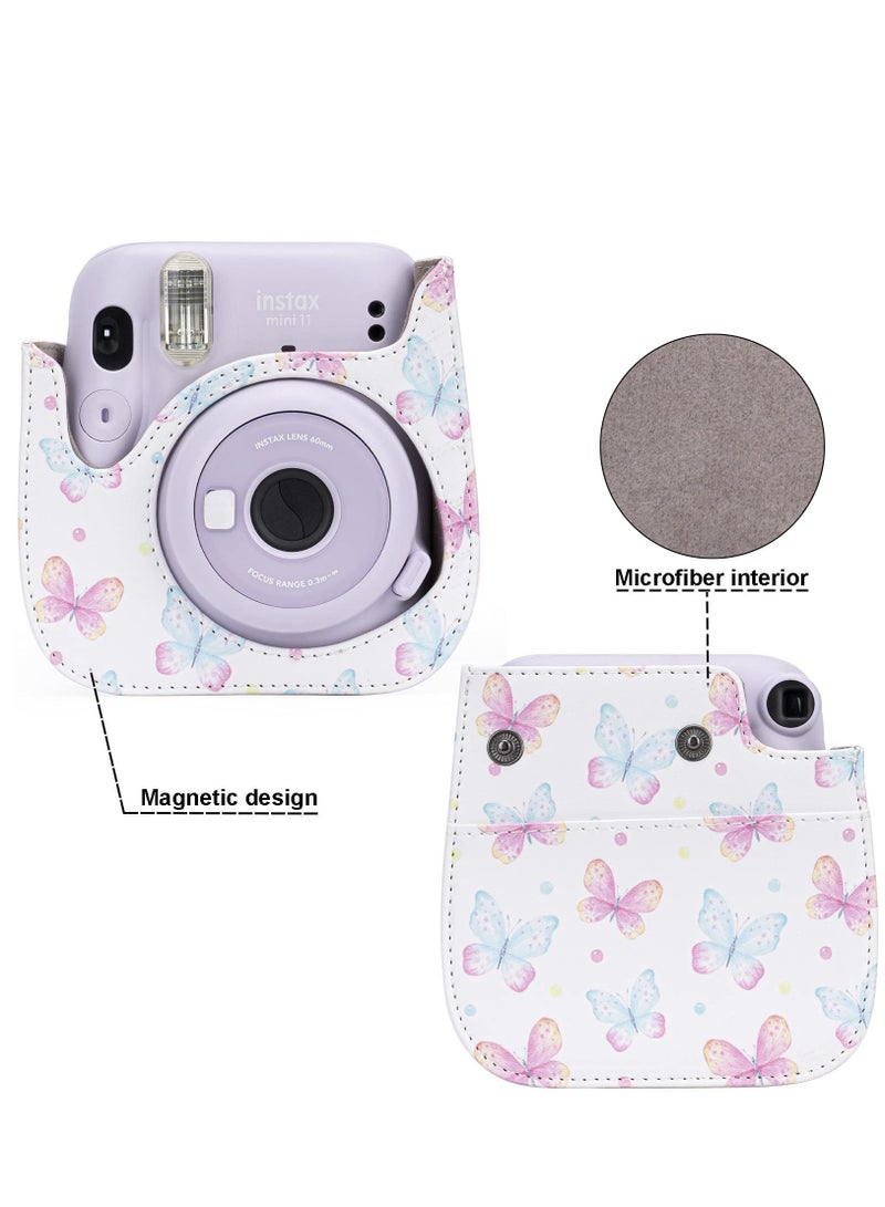 SYOSI Case for Fujifilm Instax Mini 11/9 / 8 Instant Film Cameras with Accessory Pocket and Detachable/Adjustable Shoulder Strap (Butterfly) - Image 3
