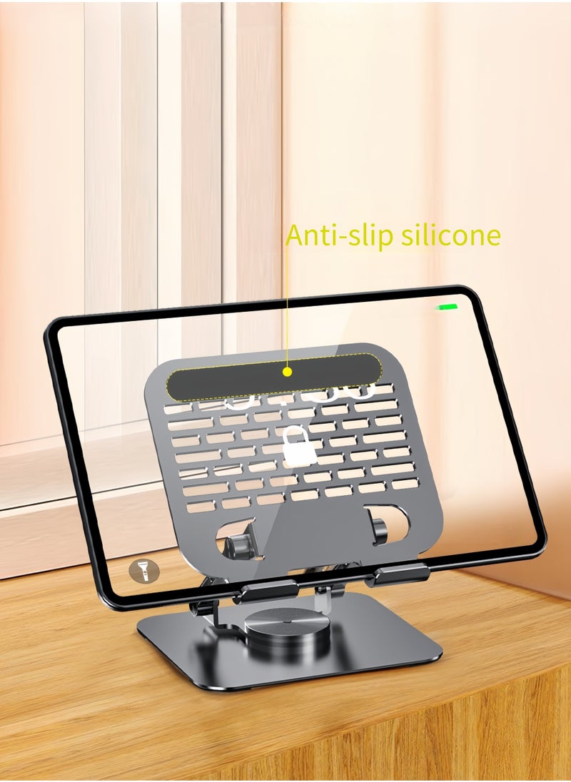Generic 360° Rotating Base Aluminum Dual Rod Support Adjustable Home Office Accessories Compatible for iPad Pro 13 12 11 Air Mini 5 4 3 Phone E-Reader  - Image 2