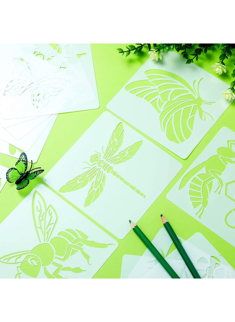 Outus - 20 Pieces Stencil Template for Painting Reusable Stencil Spring Winter Template, DIY Christmas Stencils for Painting on Wood Wall Home Decor (Bee Butterfly) - Image 1