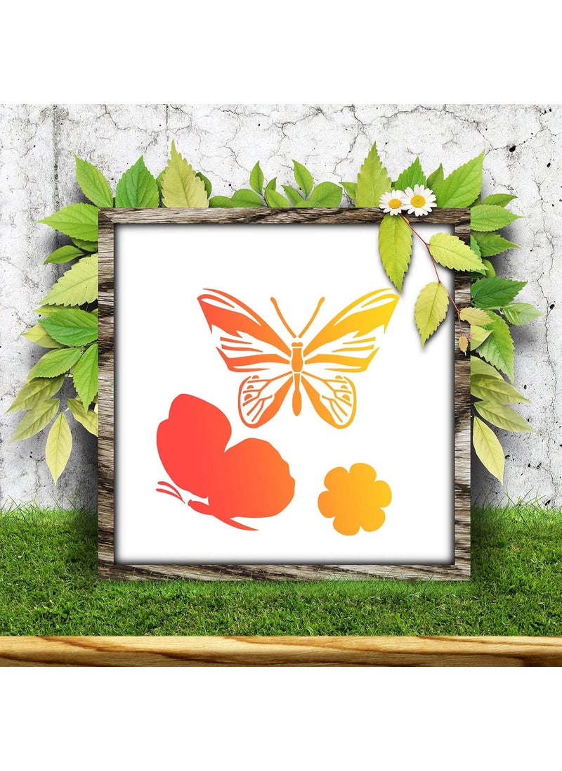 Outus - 20 Pieces Stencil Template for Painting Reusable Stencil Spring Winter Template, DIY Christmas Stencils for Painting on Wood Wall Home Decor (Bee Butterfly) - Image 1
