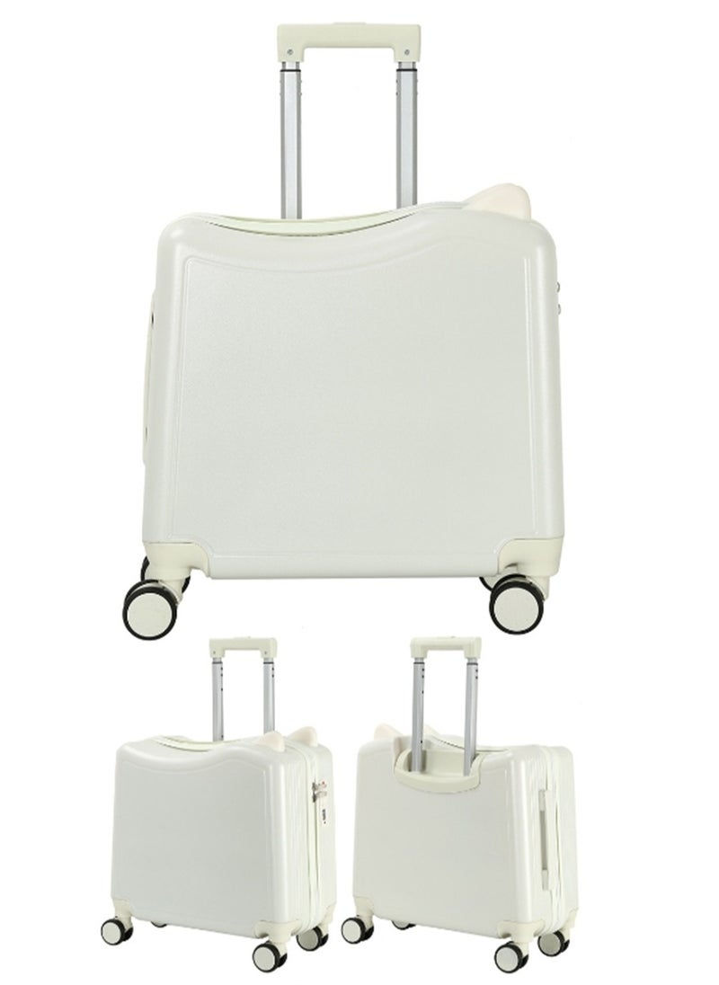 Generic Carry-On Luggage 20 Inch, Kids Cycling Luggage Travel Suitcase with Spinner Wheels and Combination Lock, Children’s Travel Trolley Bag Hardside Trolley Case for Boys Girls (White-20 Inch)  - Image 2