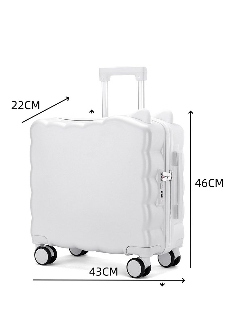 Generic Carry-On Luggage 20 Inch, Kids Cycling Luggage Travel Suitcase with Spinner Wheels and Combination Lock, Children’s Travel Trolley Bag Hardside Trolley Case for Boys Girls (White-20 Inch)  - Image 4