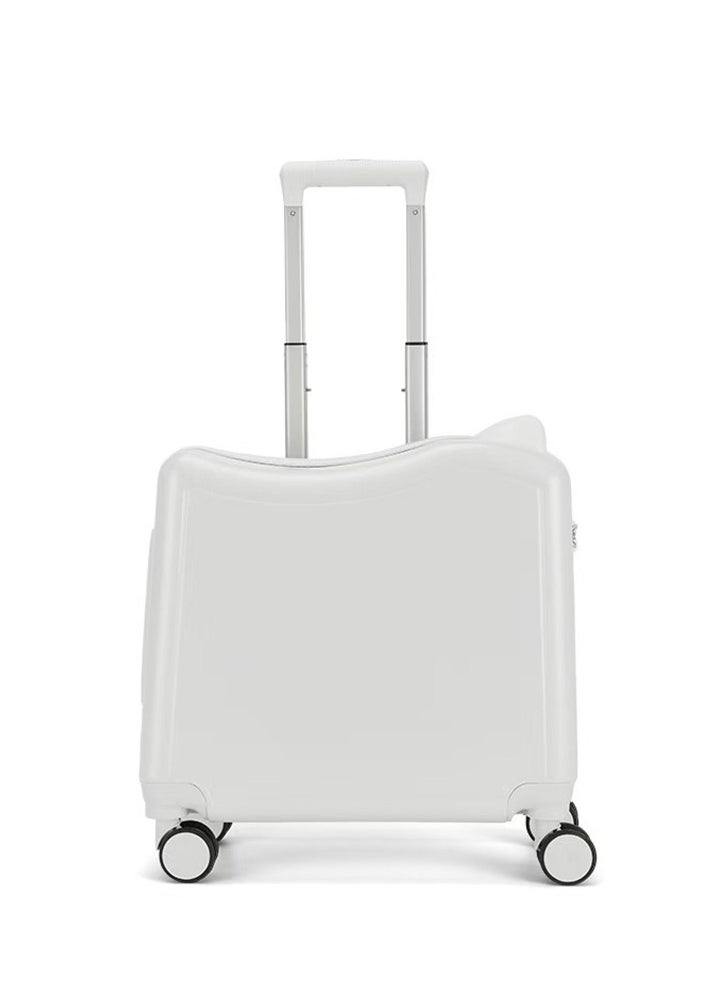 Generic Carry-On Luggage 20 Inch, Kids Cycling Luggage Travel Suitcase with Spinner Wheels and Combination Lock, Children’s Travel Trolley Bag Hardside Trolley Case for Boys Girls (White-20 Inch)  - Image 5