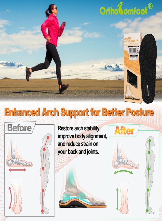 OrthoComfoot Orthotic Inserts for Women Men, High Arch and Plantar Fasciitis Insoles, Premium Flat Foot 240LBS+ Heavy-Duty Comfort Work Boot Cloud Insoles for Foot & Knee Pain,Size 9 Women / 7 Men - Image 2