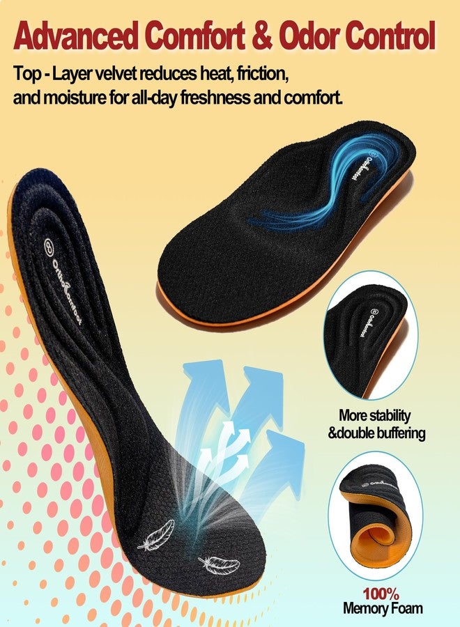 OrthoComfoot Orthotic Inserts for Women Men, High Arch and Plantar Fasciitis Insoles, Premium Flat Foot 240LBS+ Heavy-Duty Comfort Work Boot Cloud Insoles for Foot & Knee Pain,Size 9 Women / 7 Men - Image 5