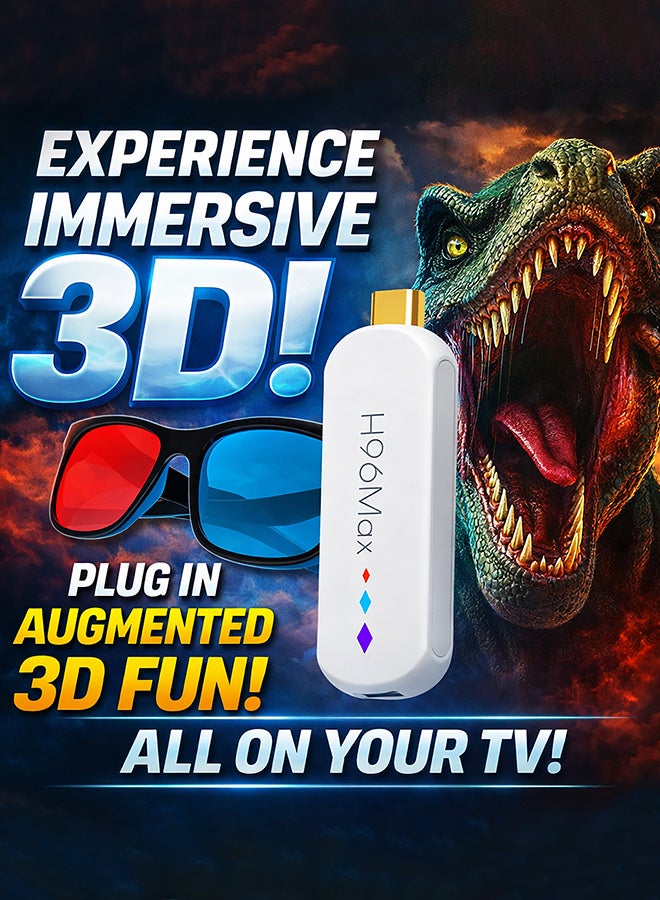 اتش 96 ماكس جهاز تلفزيون ذكي ستوك أندرويد 14 رباعي النواة S905L3 واي فاي 6 بلوتوث 5.0 4K مشغل وسائط مساعد صوتي جوجل جهاز تلفزيون AI، صندوق تلفزيون ستوب أبيض - Image 4