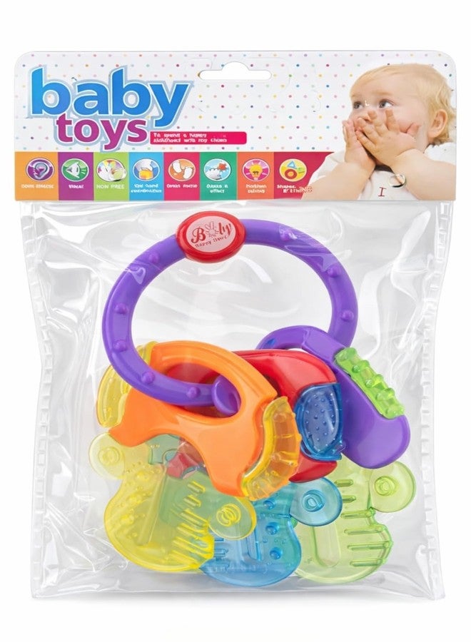 kddigz Baby Toy – 2 in 1 Teether for Infants | Silicone & Neem Wood Teether | BPA Free, Soft, Safe & Non-Toxic Chewing Toy for Babies | Natural Soothing Relief Pack of 1 (Key Teether) - Image 1