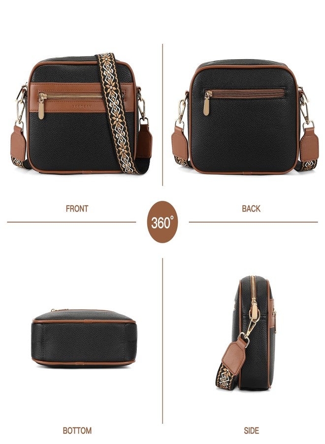 SENDEFN Small Crossbody Purse for Women Multi Pocket Purses Soft Leather Shoulder Handbags with Wide Strap - Image 5