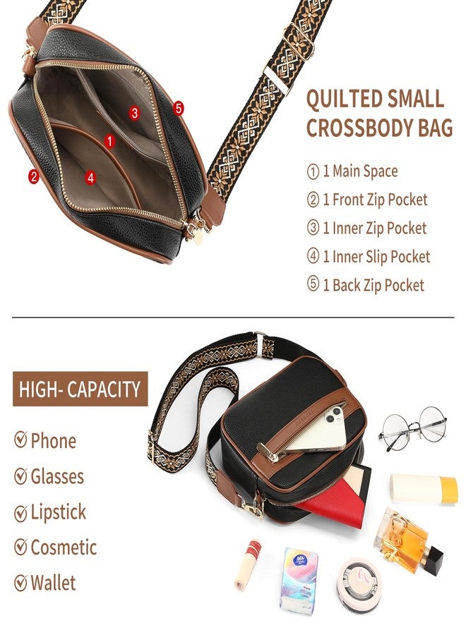 SENDEFN Small Crossbody Purse for Women Multi Pocket Purses Soft Leather Shoulder Handbags with Wide Strap - Image 3