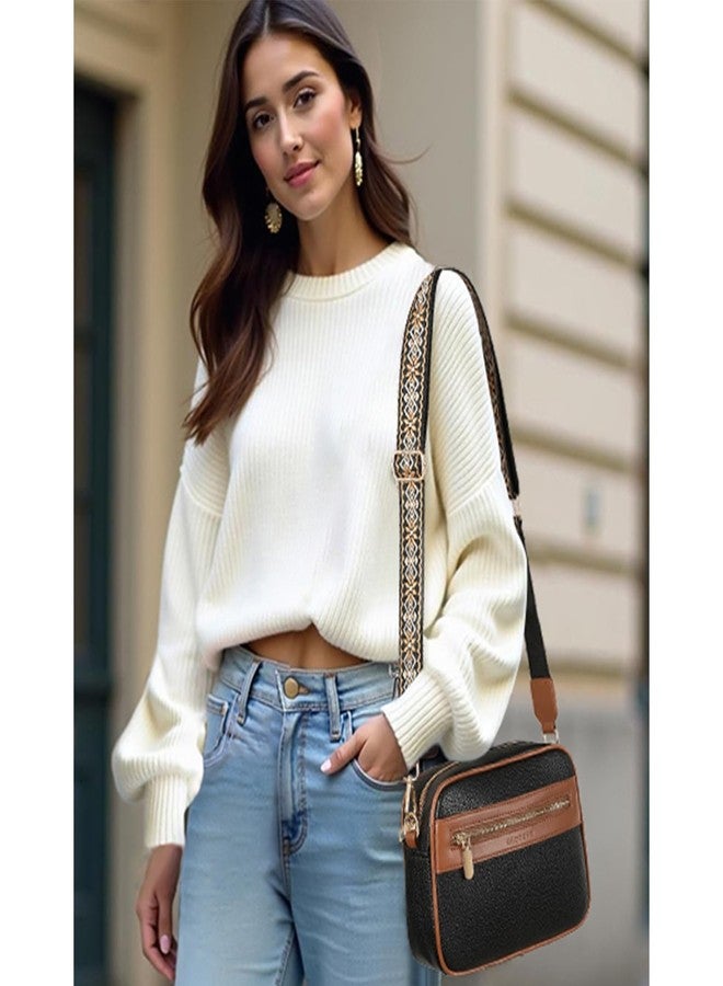 SENDEFN Small Crossbody Purse for Women Multi Pocket Purses Soft Leather Shoulder Handbags with Wide Strap - Image 2