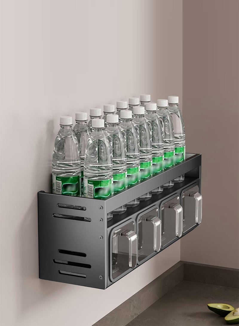 EzzySo طقم برطمانات التوابل مع 4 صناديق توابل رف التوابل لخزانة المطبخ مثبت على الحائط أو تخزين على سطح الطاولة - Image 5