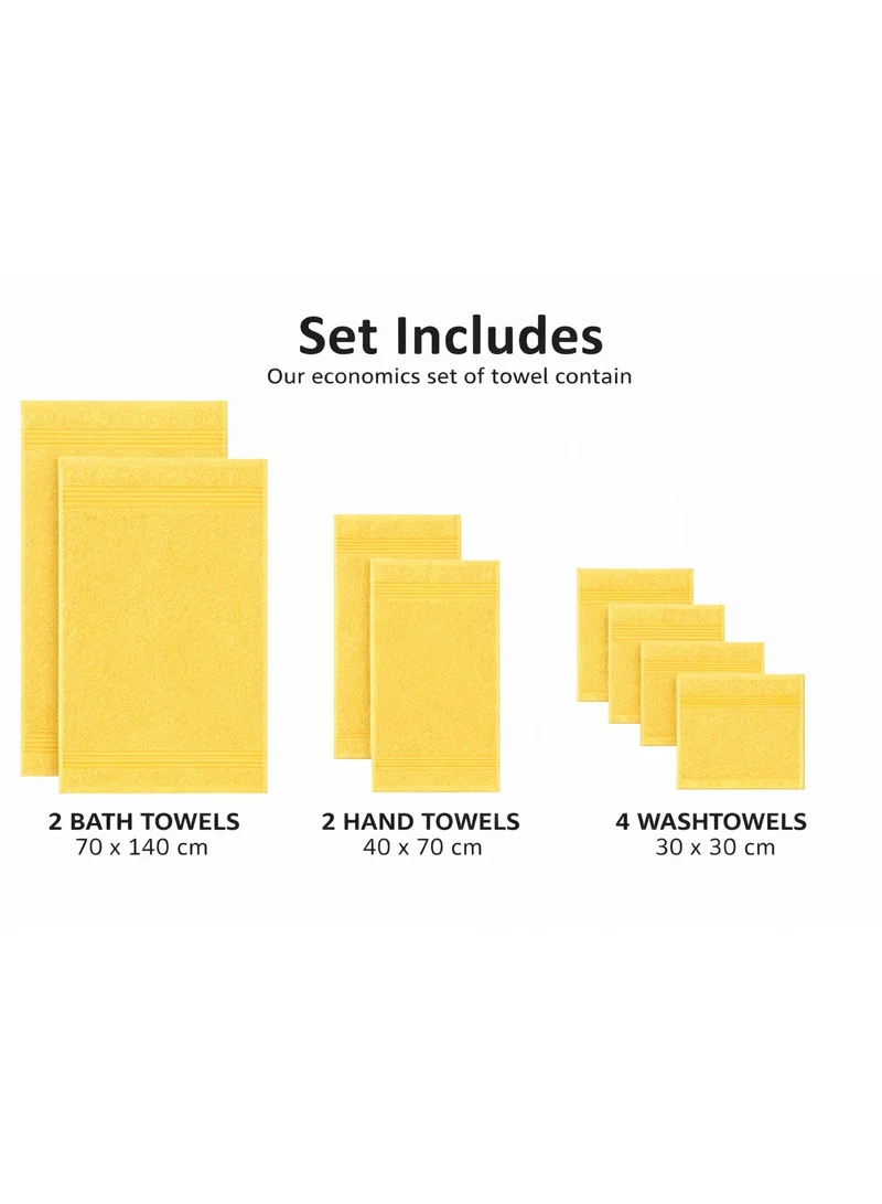 بليس كاسا Bliss Casa - 8 Pieces Towel Set - 2 Bath Towels, 2 Hand Towels, and 4 Washcloths, 600 GSM Ring Spun Cotton Highly Absorbent Towels for Bathroom, Shower Towel