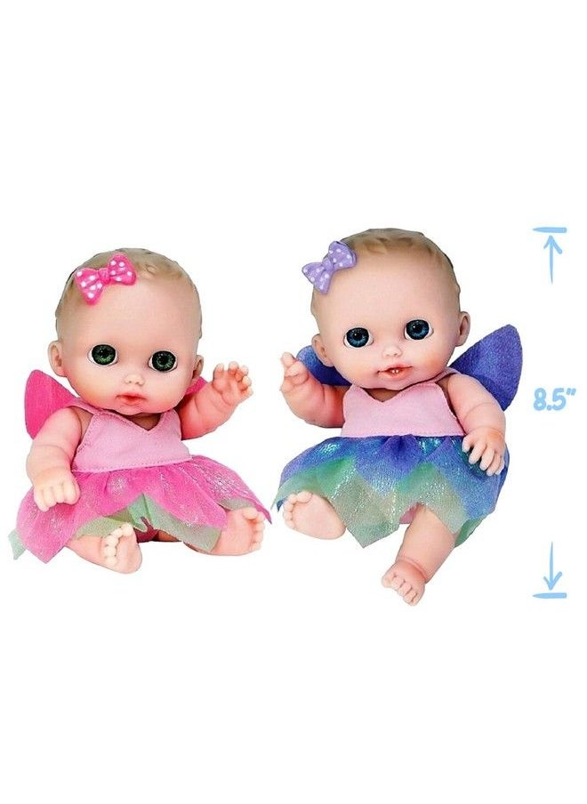 JC TOYS Lil Cutesies Twin 8.5" All Vinyl Dolls And Fairy Tea Set ; Posable And Washable ; Removable Outfits ; Twin Dolls And Tea Accessories Ages 2+  - Image 5