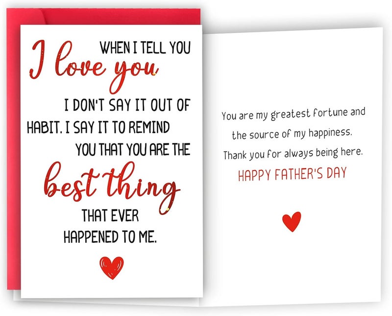 HEJOYN Fathers Day Card Gifts from Wife, Father's Day Card Gifts for Husband Boyfriend, Funny Fathers Day Gift from Wife Girlfriend, Happy Father's Day Cards - Image 1