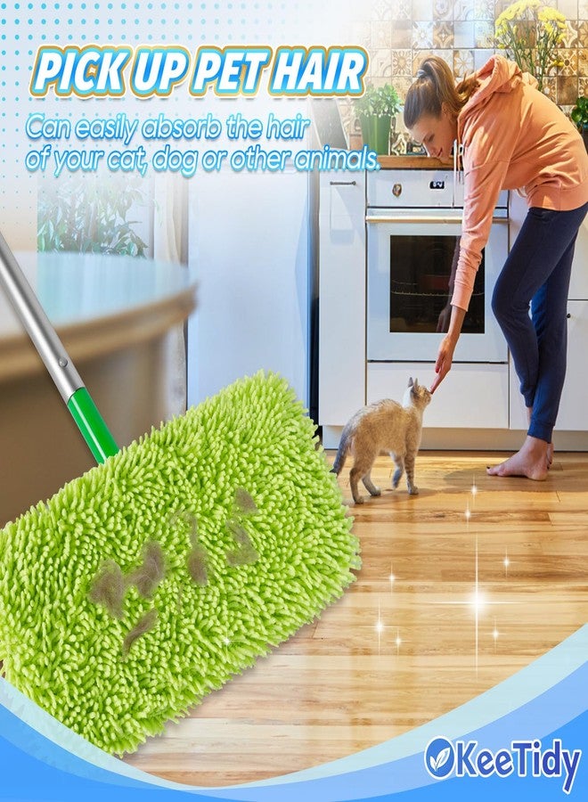 KeeTidy Reusable Mop Pads Compatible with Swiffer Sweeper Mops, 3 Pack 12 Inch Washable Microfiber Wet Pads Refills Dry Sweeping Cloths Heavy Duty Mop Head Replacement for Wet Dry Floor Cleaning, Green - Image 4