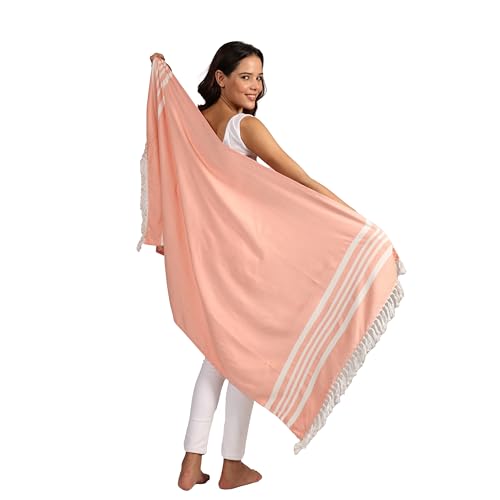 MELLOW 100% Bamboo Large Bath Towel for Women & Men | Ultra Soft, Premium Absorbent, Lightweight, Quick Dry Towel, Travel, Gym, Beach, Pool, and Yoga | 30 * 60 Inches (Set of 1, Peach Pearl) 250 TC - Image 1