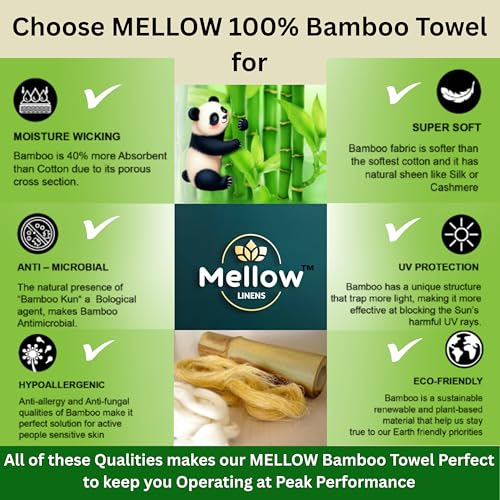 MELLOW 100% Bamboo Large Bath Towel for Women & Men | Ultra Soft, Premium Absorbent, Lightweight, Quick Dry Towel, Travel, Gym, Beach, Pool, and Yoga | 30 * 60 Inches (Set of 1, Peach Pearl) 250 TC - Image 4