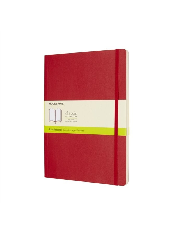 Moleskine Scarlet Red Extra Large Plain Notebook Soft - Paperback