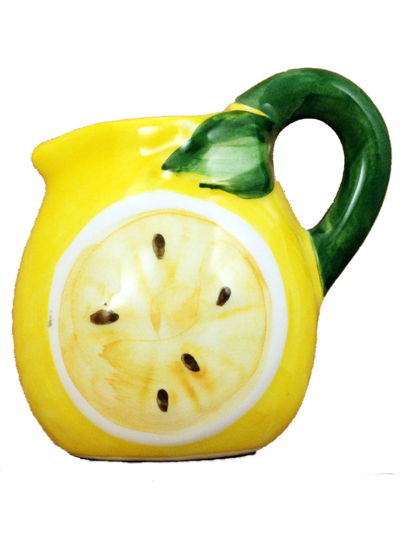 Edelweiss Italy Lemon White Ceramic Jug 7x9 cm 
