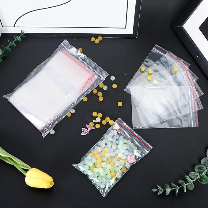 bvslf Polypropylene Zip Lock Pouch Bags Of 5 X 7 In Size, 100 Pieces, Transparent Reusable/Resealable Zip Lock Covers, 12.7 Centimeters, 7 Inches - Image 2