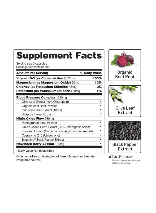 سناب للمكملات الغذائية مكمل غذائي لدعم صحة القلب - دعم نباتي لصحة القلب، والدورة الدموية الصحية، ومستويات أكسيد النيتريك، يكفي لمدة 30 يومًا، 90 كبسولة (قد يختلف التغليف) - Image 2