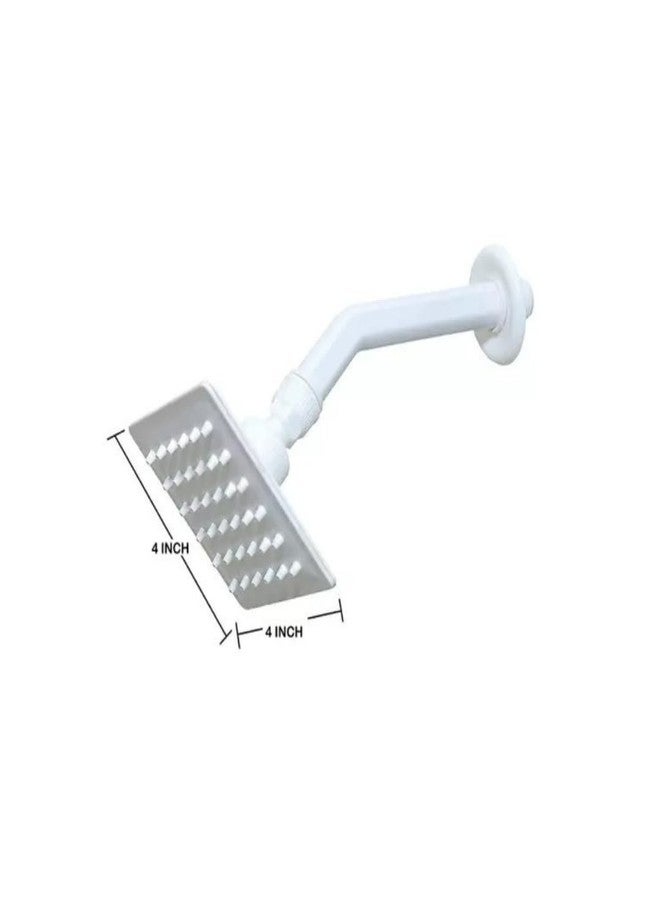 Cossimo دش COSSIMO أبيض من مادة PVC مقاس 4x4 بوصة مع ذراع دش من مادة PVC مقاس 7 بوصات (مجموعة من قطعة واحدة) - Image 2