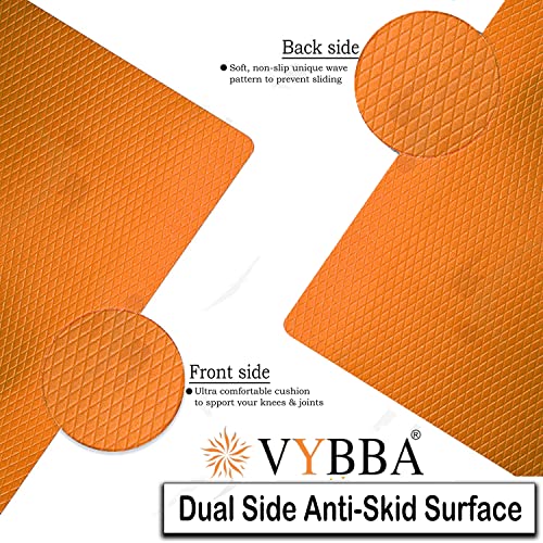 VYBBA 6 MM 100% EVA Yoga Mat with Bag Cover for Gym Workout and Yoga Exercise Odour free Anti-Slip Yoga Mat for Men & Women Fitness Orange - Image 3