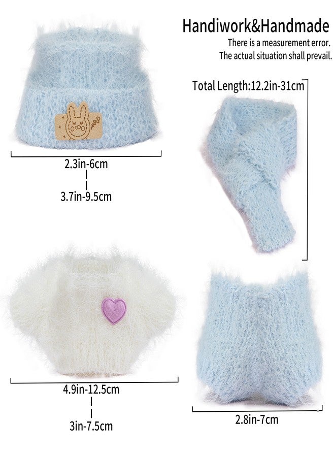 Digabi 8-Piece Handcrafted Crochet Doll Clothes - 17cm Clothes Set(NO Doll), Hand Crocheted Hat, Sweaters, Bag, Cute Clothes for Dress up Unique Style - Image 3