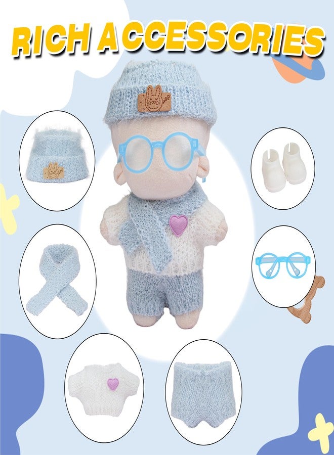 Digabi 8-Piece Handcrafted Crochet Doll Clothes - 17cm Clothes Set(NO Doll), Hand Crocheted Hat, Sweaters, Bag, Cute Clothes for Dress up Unique Style - Image 4