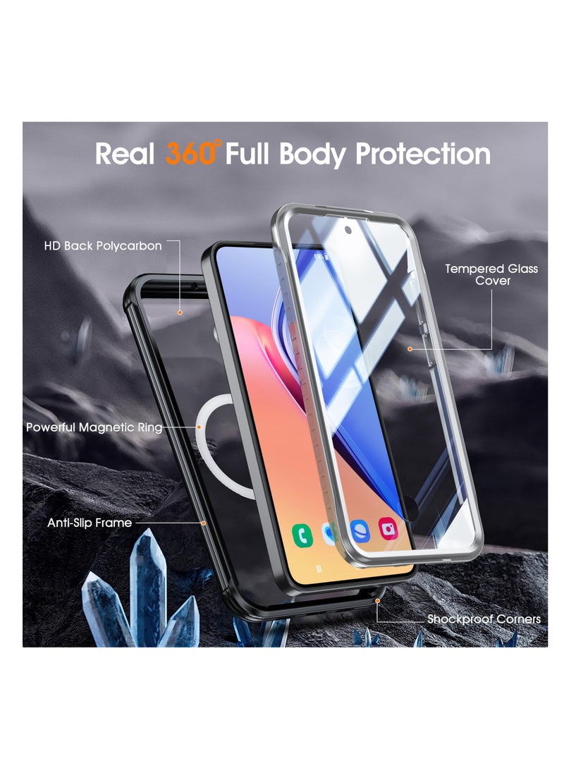 Aookay Magnetic Phone Case for Samsung A55 5G, Built-in Glass Screen, 360 Degree Full Body Shockproof Protection, Solid Bumper Shell for Samsung Galaxy A55 5G  - Image 4