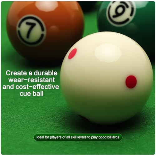 VIBRANTIA Pro-Cue Ball 2-1/4" - Professional Training Pool Billiard Ball, White Cue Ball with 6 Red Dots,High-Impact Resin, Tournament Standard - Image 3