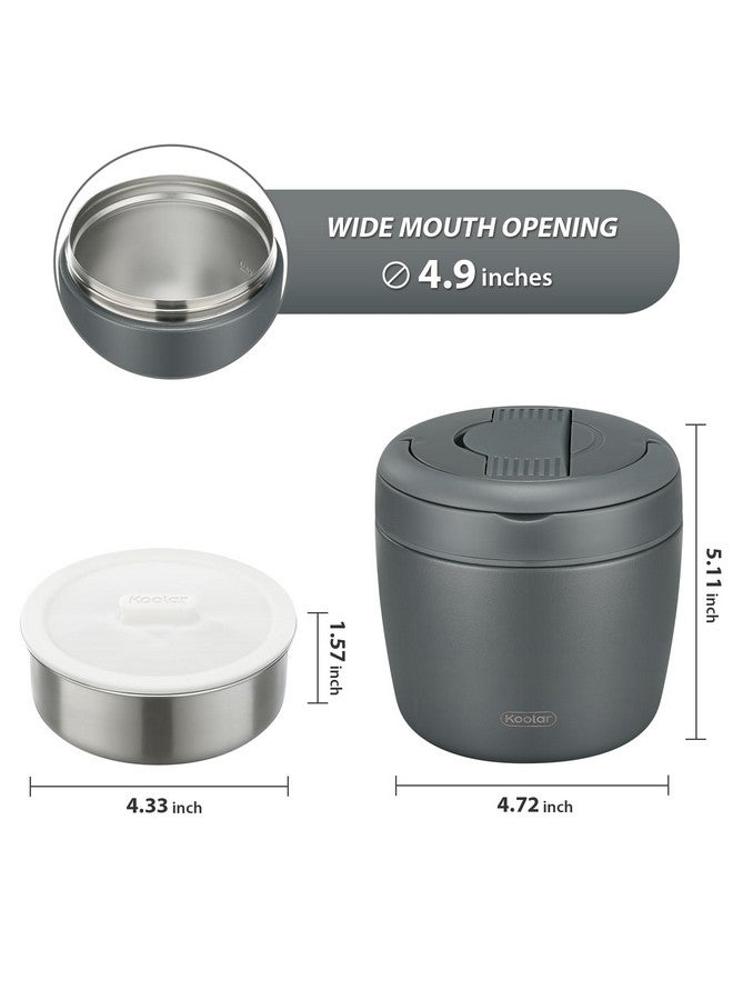 ITSLIFE Soup Thermo for Hot Food Adults 32OZ Lunch Containers Wide Mouth Hot Food Jar Vacuum Insulated Stainless Steel Bento Box Leakproof with Spoon (Grey) - Image 5