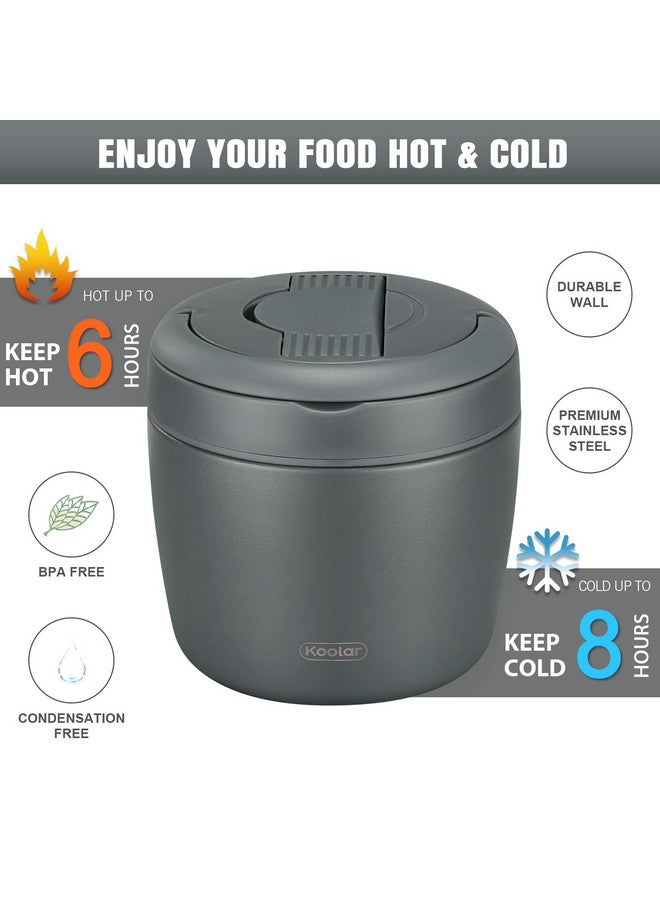 ITSLIFE Soup Thermo for Hot Food Adults 32OZ Lunch Containers Wide Mouth Hot Food Jar Vacuum Insulated Stainless Steel Bento Box Leakproof with Spoon (Grey) - Image 3