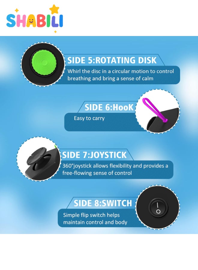 SHABILI 12-Side Fidget Cube for Kids and Adults, Sensory Stress Relief Toy with Gears, Joystick, Buttons & Switches – Anxiety Relief Cube for ADHD, OCD, Autism – Anti-Stress Gadget for Travel, School, Office - Image 3