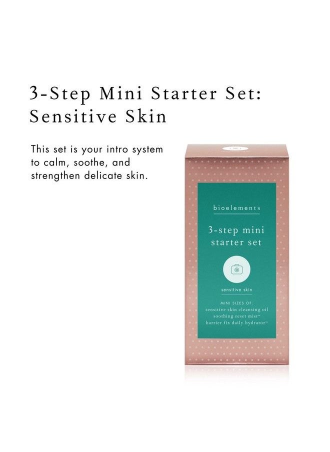 Bioelements 3Step Mini Starter Set: Sensitive Skin Includes Cleansing Oil Soothing Reset Mist Toner & Barrier Fix Daily Hydrator Moisturizer Vegan Gluten Free Never Tested On Animals  - Image 4