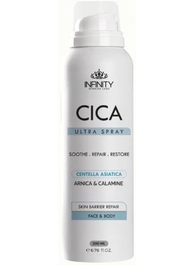 إينفينيتي بخاخ سيكا الترا للعناية بالبشرة مع سينتيلا اسياتيكا والبانثينول وحمض الهيالورونيك والسيراميد، مهدئ ومرطب للبشرة الحساسة من انفينيتي، 200 مل
