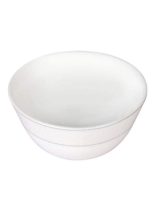 Royalford Velvett Collection 100mm Stella White Salad Bowl Premium-Quality Opalware Light-Weight and Food-Grade Bowl with Elegant Hexagonal Design White 100mm - Image 2