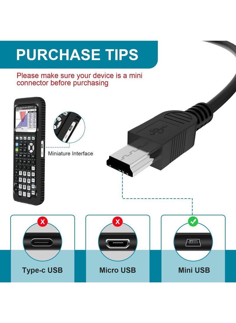 erorex - USB PC Charger Charging Cable Cord for TI-84 Plus, TI-84 Plus CE, TI 89 Titanium, TI Nspire CX/TI Nspire CX CAS Graphing Calculators - Image 1
